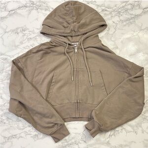 Garage Cropped Zip-Up Hoodie